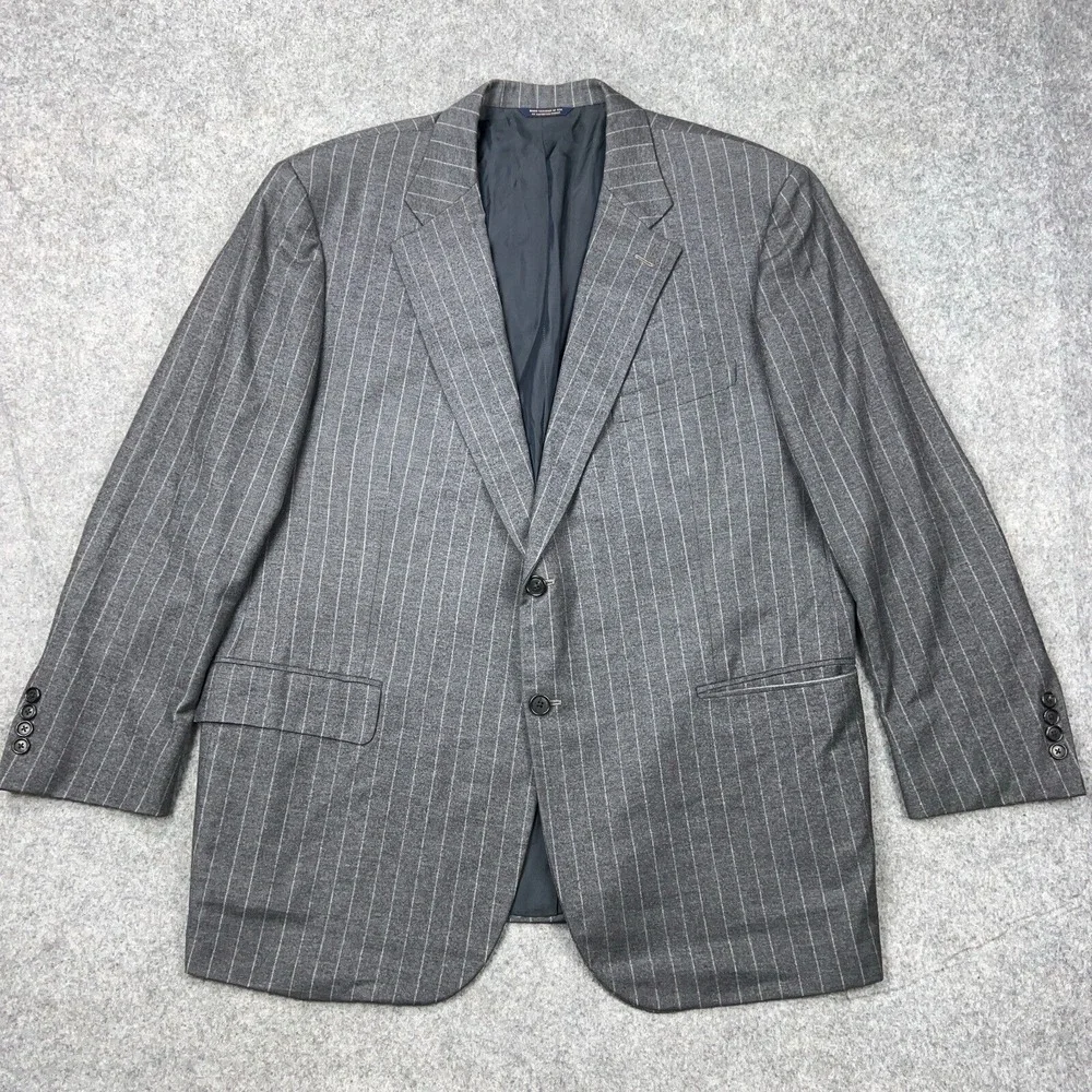Brooks Brothers Golden Fleece Blazer Men 48R Gray Pinstripe Sport Coat Jacket US